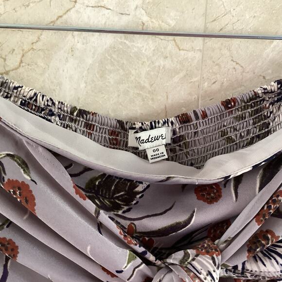 Madewell Strapless Jumpsuit NWT Floral Print Wide Leg Brunch Fall Layering Sz 00 - Picture 4 of 10